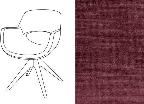 Maddox armstoel fluweel avignon 870 - plum