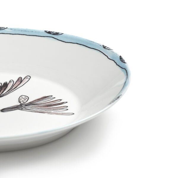 MARNI Midnightflowers - Diep bord M Camelia Aubergine 22 cm - 2 stuks