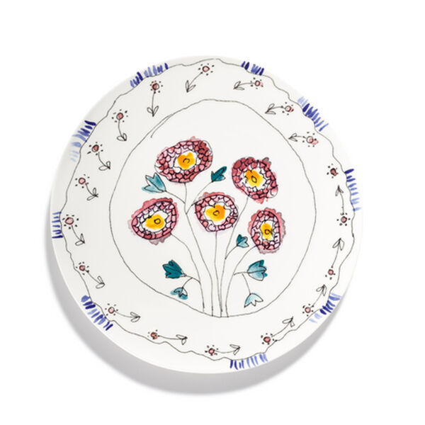 MARNI Midnightflowers - Serveerschaal plat S Anemone Milk 31 cm