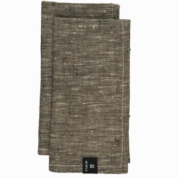 Maya servet naturel/mocca set van 2