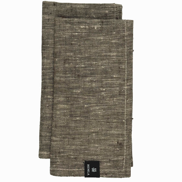 Maya servet naturel/mocca set van 2