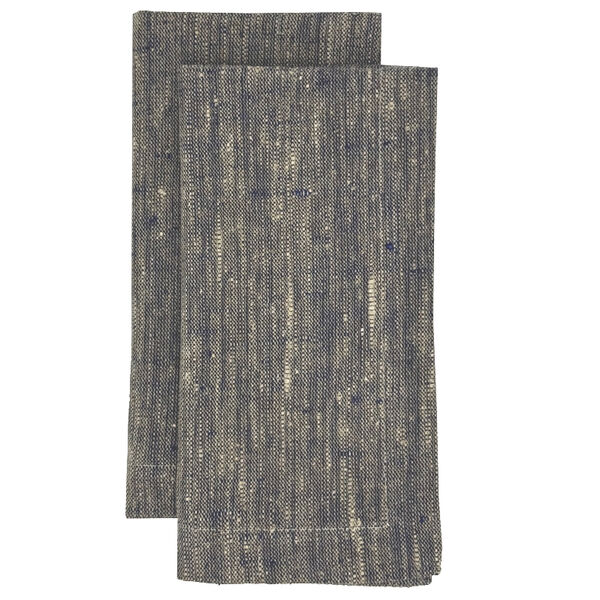 Maya servet naturel/navy set van 2