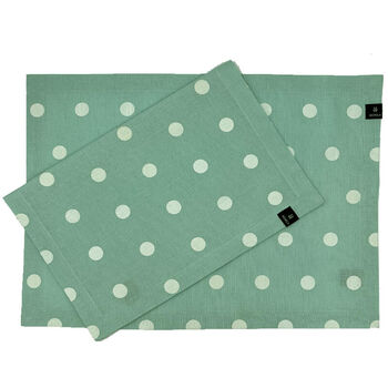 Polka placemat mint set van 2