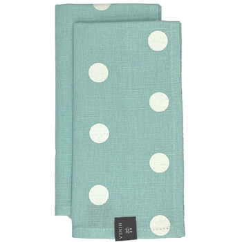 Polka servet mint set van 2