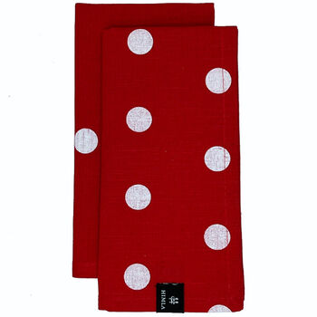 Polka servet red - set van 2 
