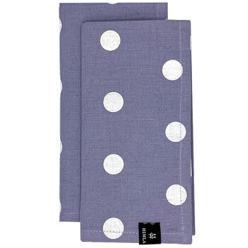 Polka servet violet set van 2
