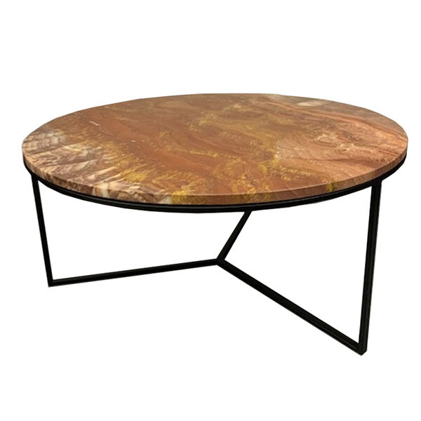 Salon tafel rond travertin rosso  90 cm