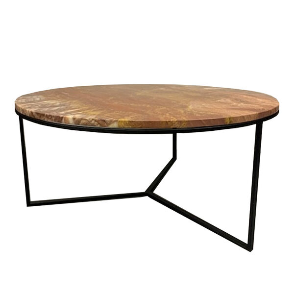 Salon tafel rond travertin rosso  90 cm