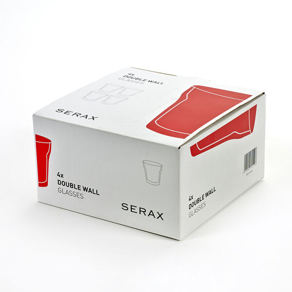 serax - dubbelwandige glasbeker 250 ml - set van 4