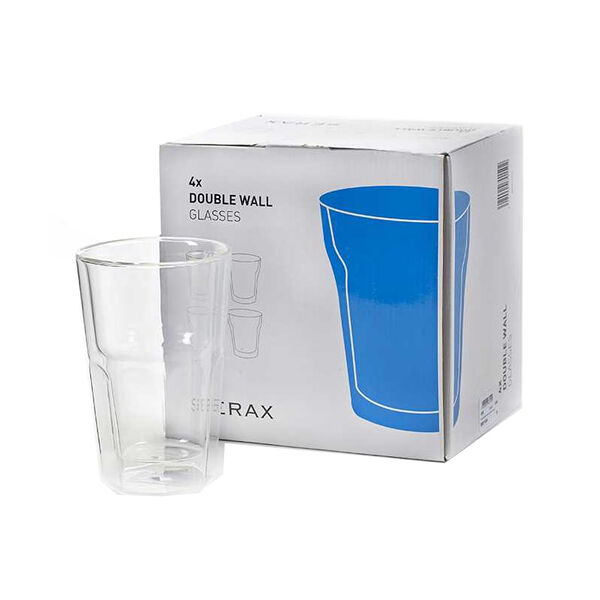 serax - dubbelwandige glasbeker latte - set van 4