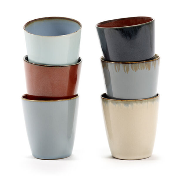 Serax Terres de Rêves Beker conisch S smokeyblue/rust 7,5 cm