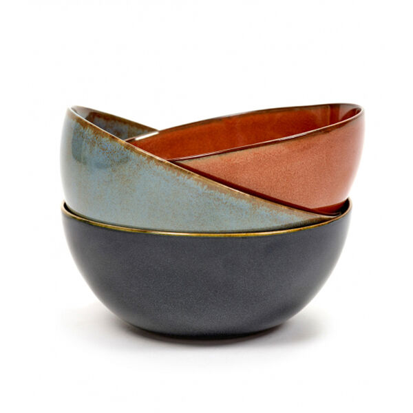 Serax Terres de Rêves bowl L mistygrey/darkblue 15cm