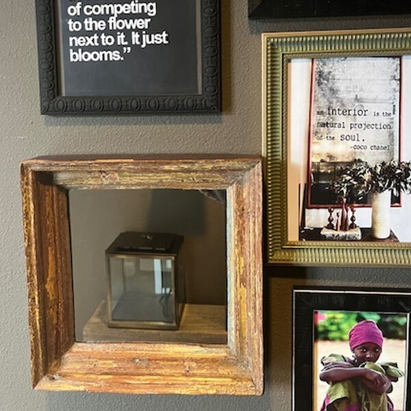 Spiegel hout vierkant