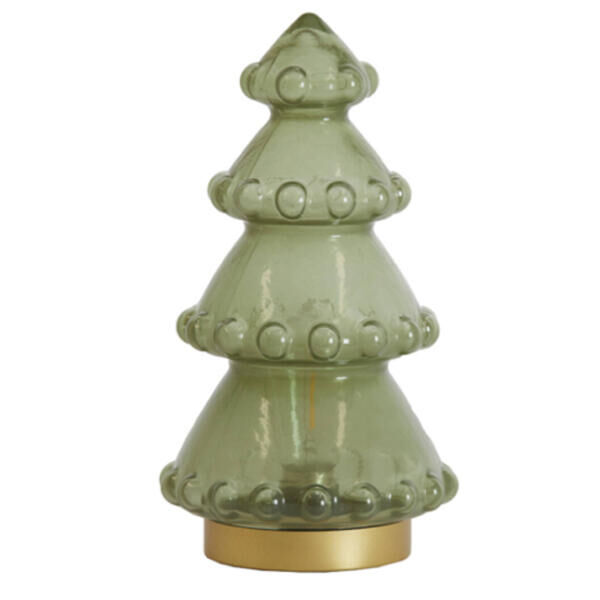 Tafellamp Kerstboom LED melk lichtgroen en goud