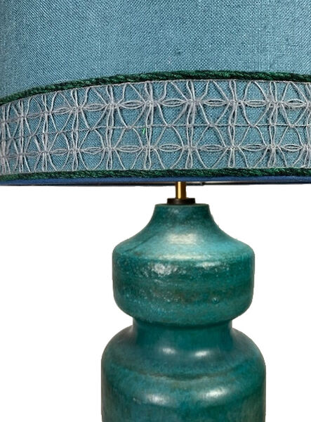 Tafellamp vintage turquoise ceramic