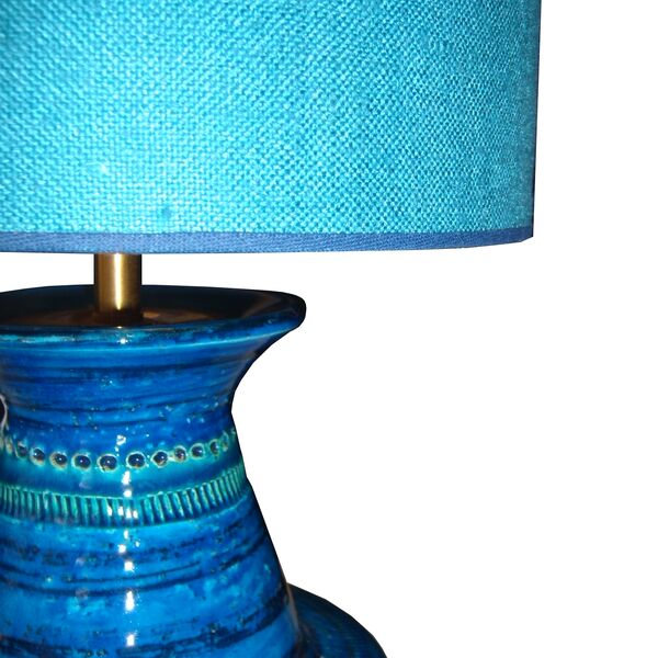 Tafellamp vintage Turquoise Linen