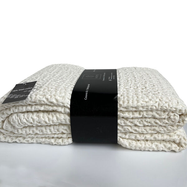 Tempo sprei wafel craie - 180x260 cm