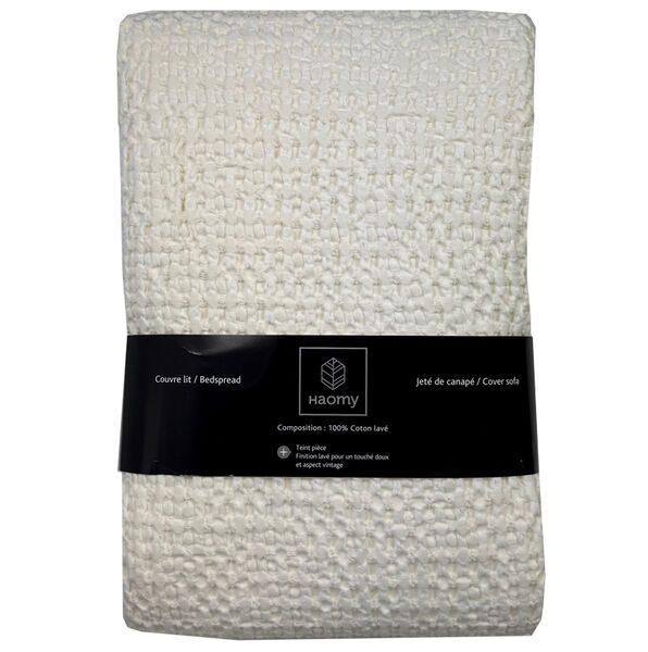 Tempo sprei wafel craie - 180x260 cm