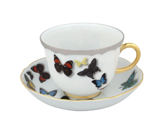 Thee/koffie kop en -schotel Butterfly Parade - by Christian Lacroix