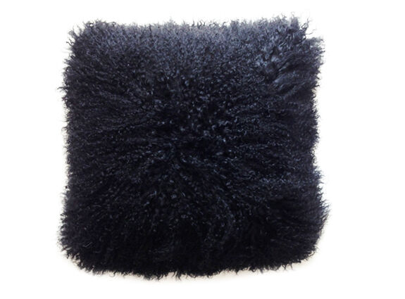 Tibetan sheepskin kussen black