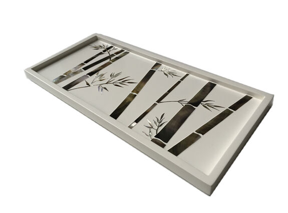 Tray Bamboo white 43x20