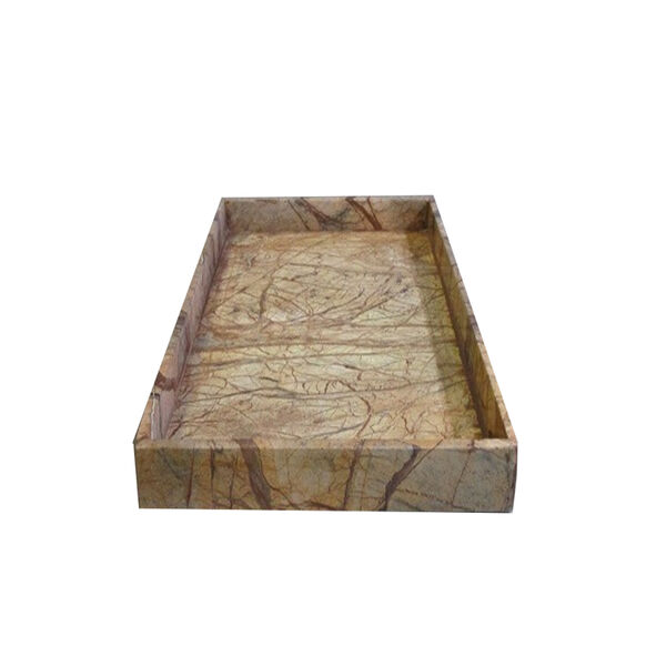 Tray marble 15x30x3 cm brown forest