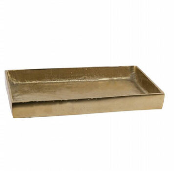 Tray/schaal aluminium 37 x 20 cm brons