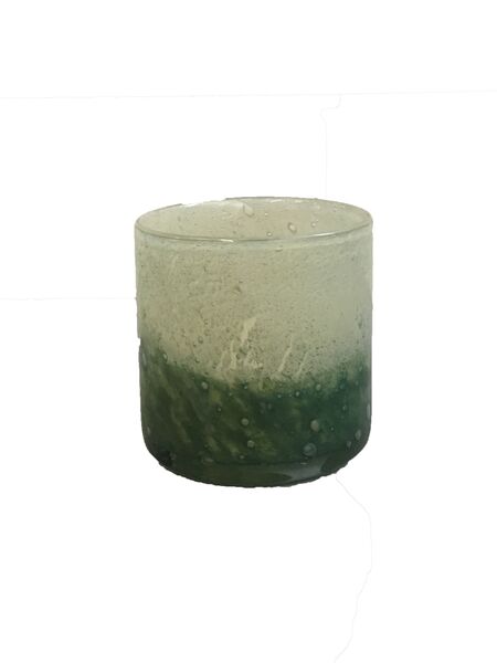 Votive green/creme glass