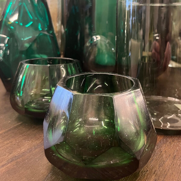 Waxinelicht glas green