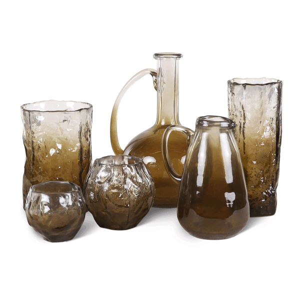 Waxinelicht glas large goudgeel