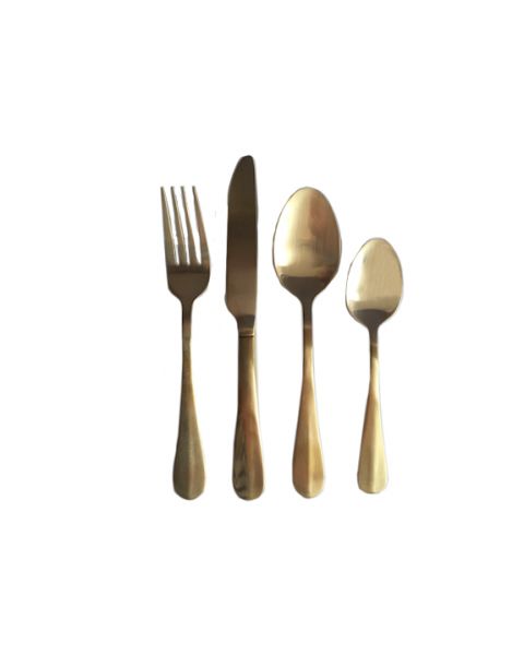 Gold finish cutlery set