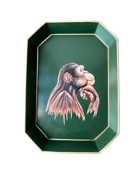 Dienblad Fauna Les Ottomans handbeschilderd - aap