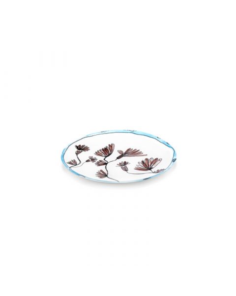 MARNI Midnightflowers - Serveerschaal plat S Camelia aubergine 31 cm