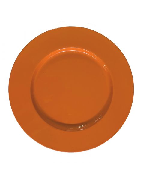 Metaal onderbord oranje in set van 6 stuks