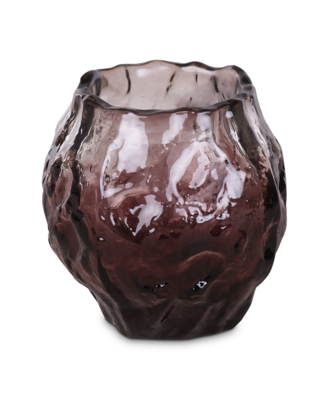 Waxinelicht glas large wijnrood - set van 2