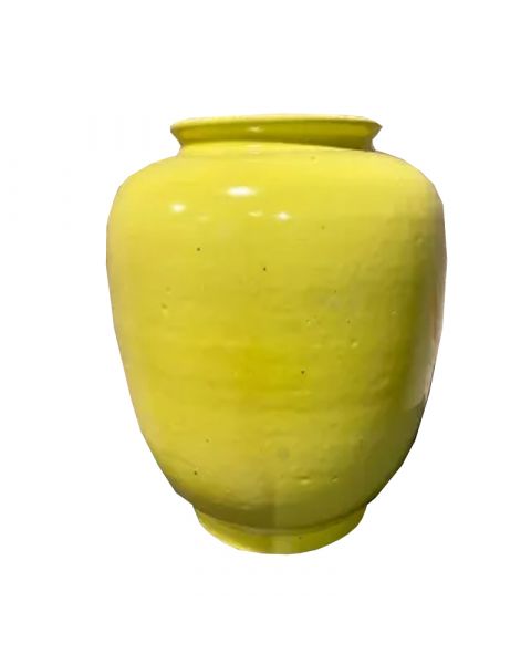 Gele aardewerk vaas