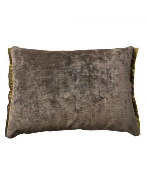 Kussen A&E originals velvet taupe and yellow